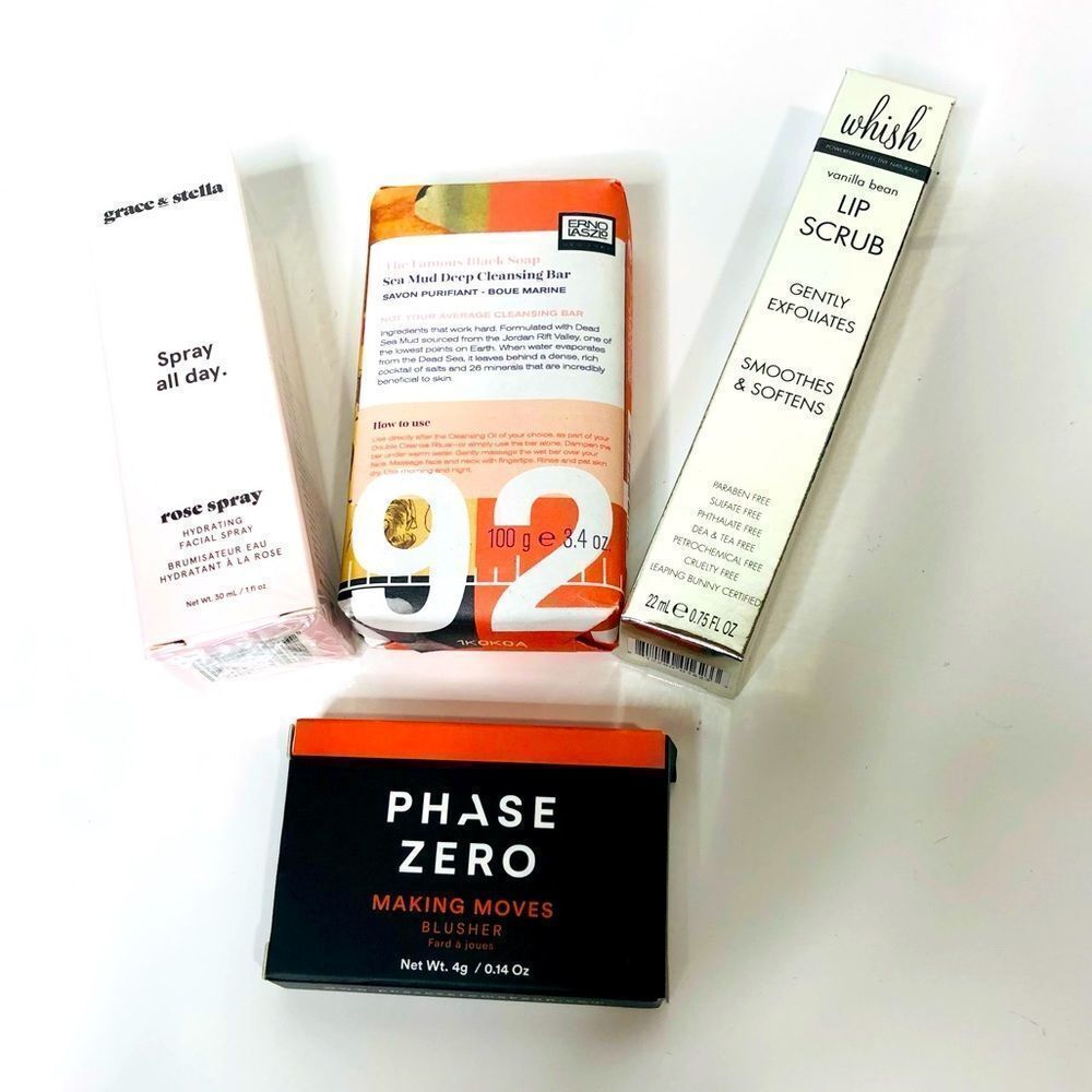 Beauty Bundle! Whish Lip Scrub, grace & stella, phase zero blush, erno laszio